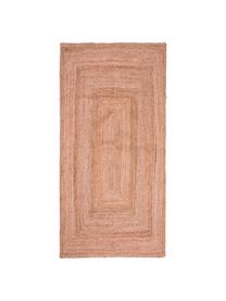 Tapis de couloir en jute rose Pampas, Rose pastel