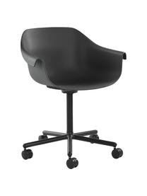 Silla de oficina giratoria Warrington, Asiento: polipropileno, Estructura: aluminio, Negro, An 57 x F 63 cm