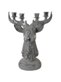 Kandelaar Deer, Polyresin, Grijs, B 24 x H 28 cm