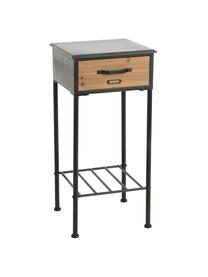 Mesa auxiliar Etiquette, Estructura: aluminio, Negro, beige, An 35 x Al 75 cm