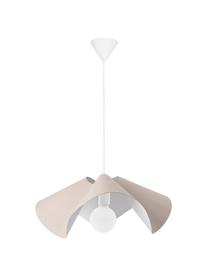 Lampada a sospensione di design beige Volang, Paralume: metallo rivestito, Baldacchino: metallo rivestito, Beige, Ø 50 x Alt. 21 cm