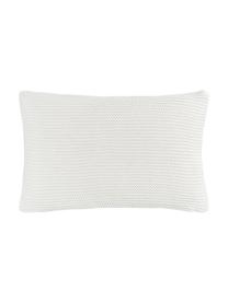 Housse de coussin en tricot Adalyn, 100 % coton bio, certifié GOTS, Blanc, larg. 40 x long. 60 cm