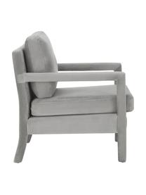 Fluwelen fauteuil Claudette in grijs, Bekleding: fluweel (100% polyester), Frame: massief grenenhout, multi, Grijs, 65 x 75 cm
