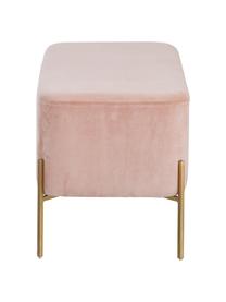 Banquette en velours rose Harper, Velours rose, couleur dorée, larg. 90 x haut. 44 cm