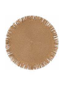 Set de table rond en fibre de papier Chocolate, 4 élém., Fibres de papier, Blanc, blanc crème, brun, beige, Ø 38 cm