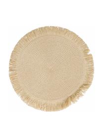 Set de table rond en fibre de papier Chocolate, 4 élém., Fibres de papier, Blanc, blanc crème, brun, beige, Ø 38 cm