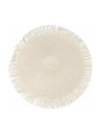 Set de table rond en fibre de papier Chocolate, 4 élém., Fibres de papier, Blanc, blanc crème, brun, beige, Ø 38 cm