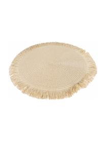 Set de table rond en fibre de papier Chocolate, 4 élém., Fibres de papier, Blanc, blanc crème, brun, beige, Ø 38 cm