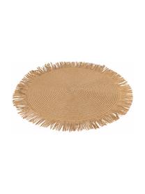 Set de table rond en fibre de papier Chocolate, 4 élém., Fibres de papier, Blanc, blanc crème, brun, beige, Ø 38 cm