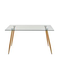 Table avec plateau en verre Wilma, 140 x 80 cm, Transparent