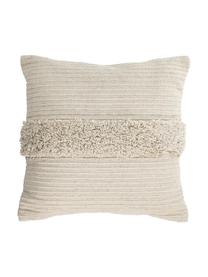 Federa arredo boho con motivo in rilievo Mariana, 100% cotone, Beige, Larg. 45 x Lung. 45 cm