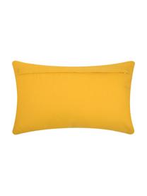 Cuscino giallo con imbottitura e nappe Majorque, 100% cotone, Giallo, rosso, Larg. 35 x Lung. 55 cm