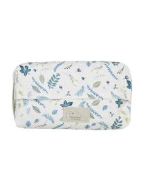 Housse pour lingettes bébé en coton bio Pressed Leaves, Blanc, bleu, gris, jaune