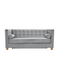 Divano letto 2 posti in velluto grigio Rosso, Rivestimento: 100% velluto di poliester, Struttura: legno, molle a onda, Piedini: legno laccato, Grigio, Larg. 188 x Prof. 85 cm