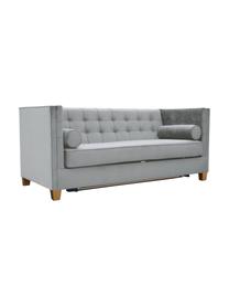 Divano letto 2 posti in velluto grigio Rosso, Rivestimento: 100% velluto di poliester, Struttura: legno, molle a onda, Piedini: legno laccato, Grigio, Larg. 188 x Prof. 85 cm