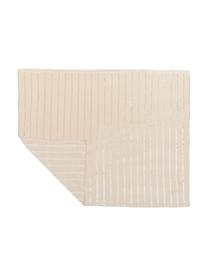 Weiches Fleece-Plaid Clyde mit schimmernden Streifen, 100% Polyester, Beige, Gebrochenes Weiss, 130 x 160 cm