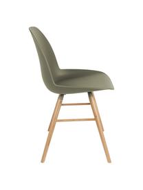 Silla Albert Kuip, Asiento: polipropileno, Patas: madera de fresno, Asiento: verde Patas: ceniza, An 49 x Al 82 cm