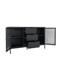 Komoda Dalby, Stelaż: stal malowana proszkowo, Czarny, S 140 x W 85 cm