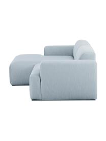 Ecksofa Melva (3-Sitzer), Bezug: Polyester Der hochwertige, Gestell: Massives Kiefernholz, Spa, Webstoff Blaugrau, B 240 x T 144 cm