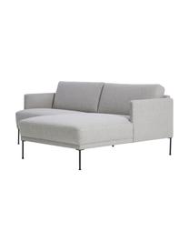 Kleines Ecksofa Fluente, Bezug: 100 % Polyester Der strap, Gestell: Massives Kiefernholz, FSC, Webstoff Hellgrau, B 198 x T 152 cm, Eckteil rechts