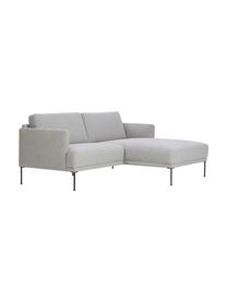 Kleines Ecksofa Fluente, Bezug: 100 % Polyester Der strap, Gestell: Massives Kiefernholz, FSC, Webstoff Hellgrau, B 198 x T 152 cm, Eckteil rechts