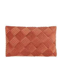 Zamatový poťah na vankúš so štruktúrovaným vzorom Sina, Zamat (100 % bavlna), Červená, Š 30 x D 50 cm