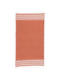 Fouta en lurex Hamptons, Terre cuite, couleur argentée