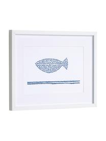 Digitálna tlač s rámom Kuma Fish, Biela, modrá, Š 40 x V 30 cm