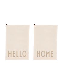 Theedoeken Favourite in beige, 2-delig, 100% katoen, Beige, B 40 x L 60 cm