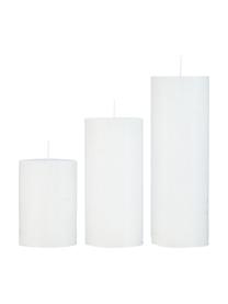 Bougie pilier faite main Rustic, Paraffine, Blanc, Ø 7 x haut. 10 cm