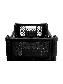 Caisse de rangement pliable Black, Plastique, Noir, larg. 40 x haut. 14 cm