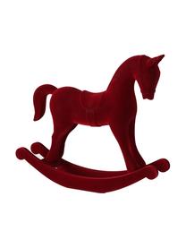 Fluwelen decoratief object Rocking Horse, Bekleding: fluweel, Frame: MDF, Rood, 38 x 31 cm