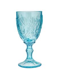 Copas de vino con relives Pantelleria, 6 uds., Vidrio, Azul, Ø 8x Al 17 cm