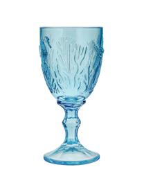 Copas de vino con relives Pantelleria, 6 uds., Vidrio, Azul, Ø 8x Al 17 cm