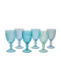 Set 6 bicchieri vino Pantelleria, Vetro, Tonalità blu, Ø 8 x Alt. 17 cm