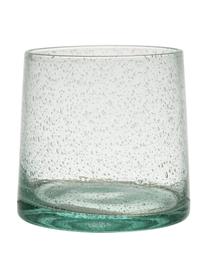 Mondgeblazen waterglazen Lorea in groen met luchtholten, 6 stuks, Glas, Groen, Ø 7 x H 8 cm, 200 ml