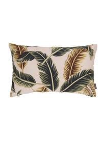 Kussen Elegant Feather, met vulling, 100% katoen, Beige, groen, goudgeel, 30 x 50 cm