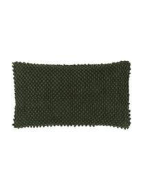 Housse de coussin rectangulaire vert foncé Indi, Vert foncé