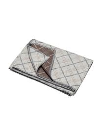 Plaid Karol mit Karos, Bezug: 85% Baumwolle, 8% Viskose, Hellgrau, Grau, Beige, 140 x 200 cm