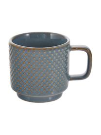 Tasses à expresso en céramique Lara, 4 élém., Grès cérame, Bleu-gris, brun, Ø 6 x haut. 6 cm, 120 ml