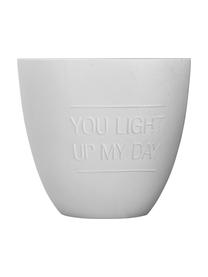 Portavelas Light, Porcelana, Blanco, Ø 7 x Al 8 cm