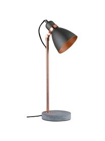 Grande lampe de bureau Orm, Couleur cuivrée, gris, Ø 15 x haut. 50 cm