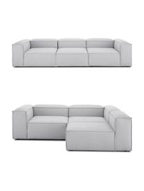 Modulares Sofa Lennon (4-Sitzer), Bezug: 100 % Polyester Der strap, Gestell: Massives Kiefernholz FSC-, Füße: Kunststoff, Webstoff Hellgrau, B 327 x T 119 cm