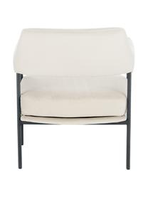 Sedia a poltrona in velluto bianco Zoe, Rivestimento: velluto (poliestere) Il r, Struttura: metallo verniciato a polv, Teddy bianco crema, Larg. 67 x Prof. 66 cm