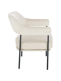 Sedia a poltrona in velluto bianco Zoe, Rivestimento: velluto (poliestere) Il r, Struttura: metallo verniciato a polv, Teddy bianco crema, Larg. 67 x Prof. 66 cm