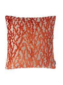 Kissenhülle Elio mit Strukturmuster in Orange, 52% Viskose, 41% Polyester, 7% Baumwolle, Orange, Beige, 40 x 40 cm