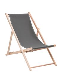 Klappbarer Liegestuhl Hot Summer, Gestell: Buchenholz, Grau, Buchenholz, B 96 x T 56 cm