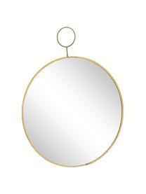 Okrągłe lustro ścienne Loop, Krawędź: odcienie mosiądzu Lustro: szkło lustrzane, Ø 32 cm