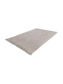 Tapis en laine gris clair tissé main Alvin, Gris chiné