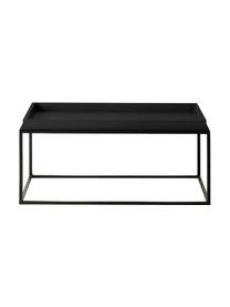 Mesa de centro de madera y metal Forden, Tablero: tablero de fibras de dens, Estructura: metal pintado, Negro, An 90 x Al 40 cm